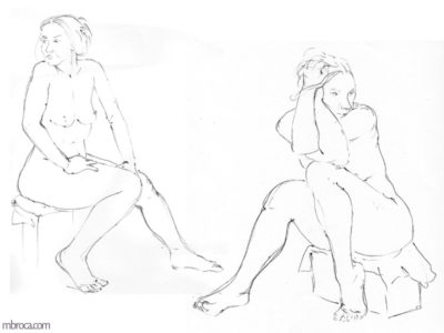 Deux femmes nues assises