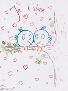 Deux oiseaux sur une branche.