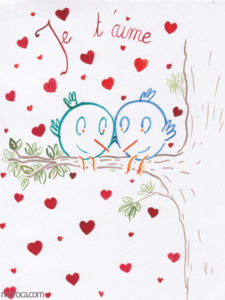 Deux oiseaux sur une branche.