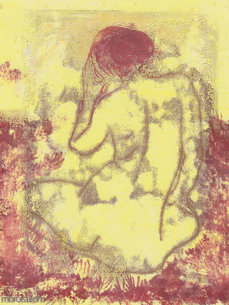 Femme nue de dos.