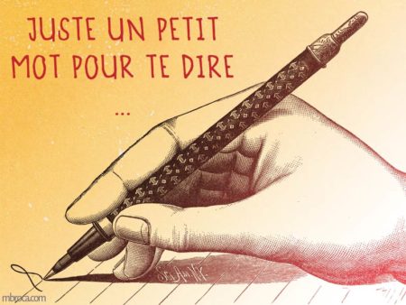 Carte "juste un petit mot pour te dire"