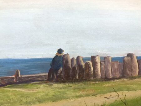 une gouache de l'artiste Marion Broca. Cella représente la pointe de Trévignon